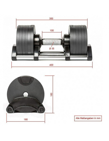 Clover Fitness- Par de Mancuernas ajustables de 20 KG, pesas regulables con  base de almacenamiento (2 und) : : Deportes y aire libre