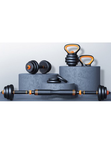Haltères Réglables de Musculation 20KG - WILLONIN - 2 en 1 - Rapides et